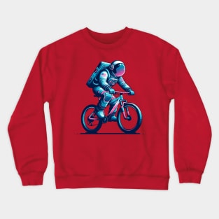 Astronaut riding a bike Crewneck Sweatshirt